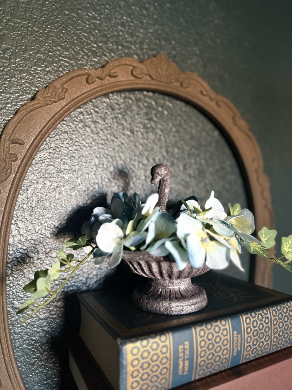 Swan Lake Decor | Antique Swan Floral Arrangement | Handmade Cottagecore